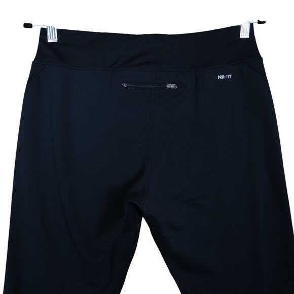 Nike Womens Boot Cut Sweatpants Size Medium Black Soccer Pants Zipper Hem - Picture 5 of 11